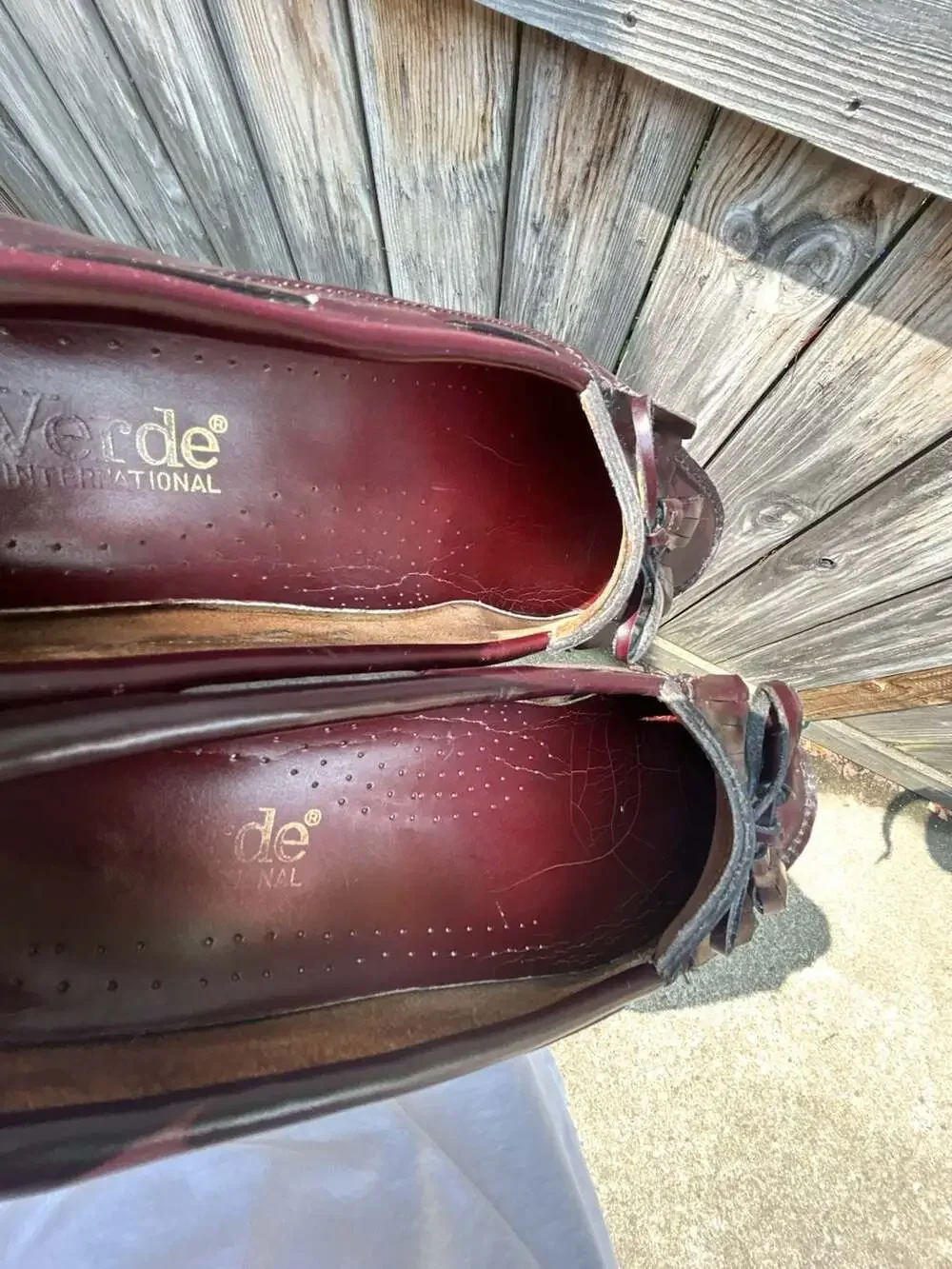 Verde International burgundy leather